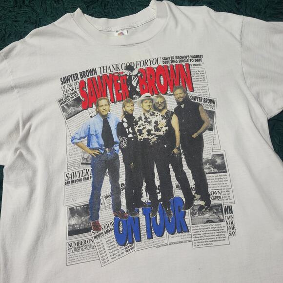 Vintage 1994 Sawyer Brown Tour Tee XL USA Made – “The Boys & Me” 24x30 - Picture 3 of 7
